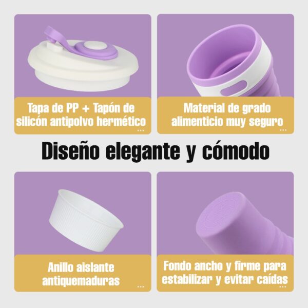 Vaso Termico Silicón Plegable Termo Reutilizable - Detalles y Especificaciones - Innovalov