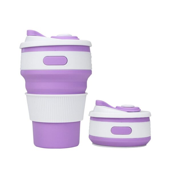 Vaso Termico Para Cafe Silicón Plegable Termo Reutilizable Morado - Innovalov